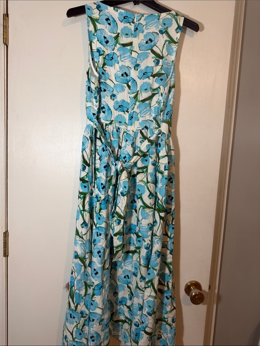 Karl Lagerfeld Linen Blend Blue Floral Dress - Picture 3 of 4
